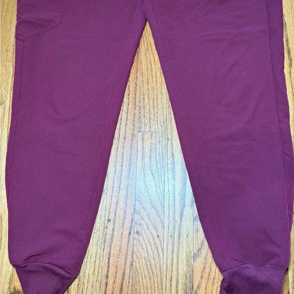 FIGS Technical Collection Jogger Pants Size Medium Maroon Drawstring Elastic - Picture 7 of 16